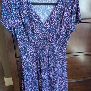 Maggy London Purple and Pink Floral Dress